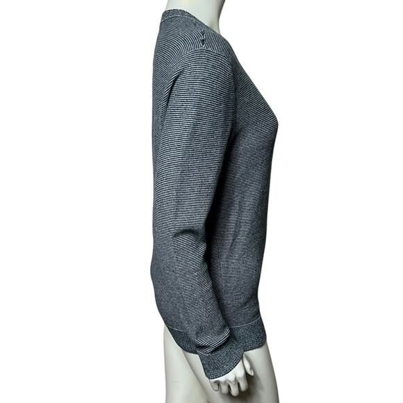 Hollister Striped Crew Neck Sweater Navy White Chest Pocket Medium Men's Casual - Picture 4 of 8